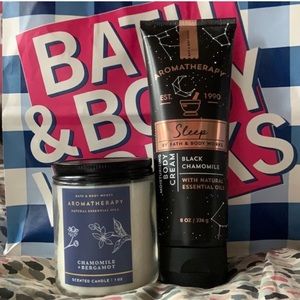 NWT Brand new bath and body works candle & body cream aromatherapy collection